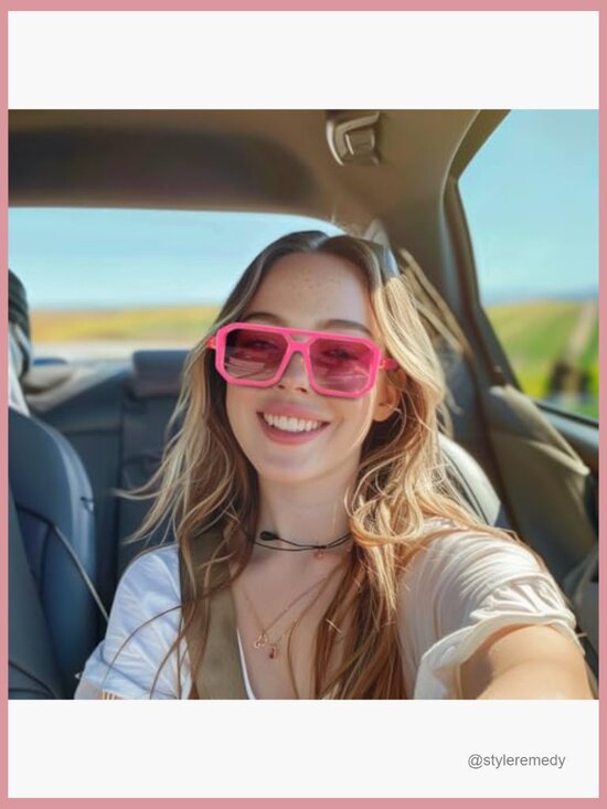 Plastic Aviator Sunglasses Retro Square Frame Polarized UV Protection main image 7